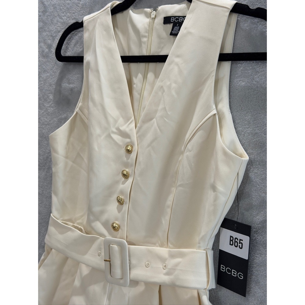 NWT BCBG Women's Iconic Stretch Sleeveless Romper 2 $149 - Picture 8 of 16
